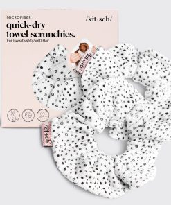 Micro Dot Microfiber Quick-Dry Towel Scrunchies 2pc Set