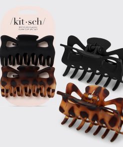 Black & Tort Claw Clips 2pc Set - Large