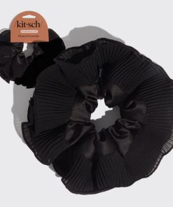 Halloween Black Pleated Scrunchie