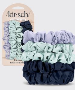 Garden Bouquet Ruched Satin Scrunchies 5pc Set