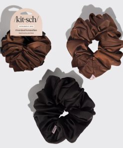 Black & Chocolate Oversized Scrunchies
