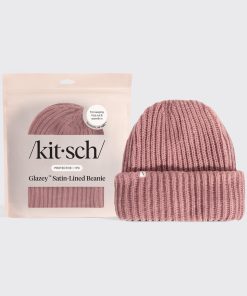 Glazey? Satin-Lined Beanie in Blush