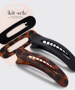 Black & Tort Flat Lay Claw Clips 2pc Set