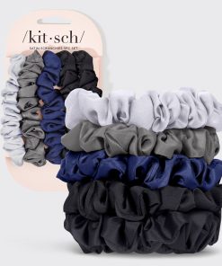 Midnight Satin Petite Scrunchies 5pc Set