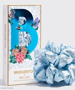 Kitsch x Bridgerton Satin Pillow Scrunchies in Toile De Blue