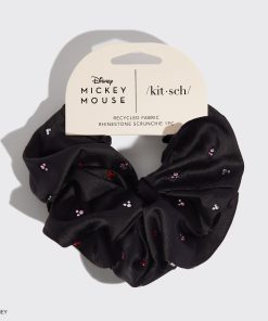 Kitsch x Mickey and Minnie Black Rhinestone Scrunchie