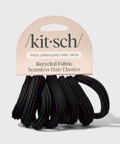 Black Seamless Hair Elastics 8pc Set
