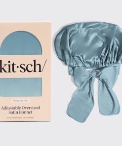Haze Blue Oversized Satin Bonnet