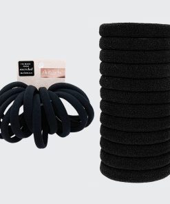 Recycled Nylon Medium Hair Elastics 12pc Set - Black