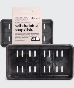 Black Self Draining Soap Dish